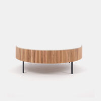 Home Deco and More Acacia Wood Ribbed Coffee Table, Packshot View