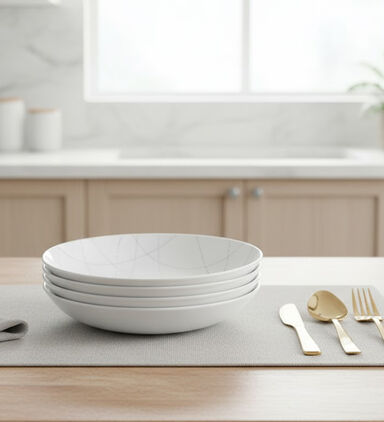 Home Deco and More Grafik Porcelain Soup Plate 6-piece Set - 20 Cm, Packshot View