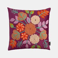 Home Deco and More Naomi Embroidered Velvet Cushion, Packshot View