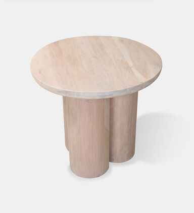 Home Deco and More Spherical Acacia Wood Side Table, Packshot View