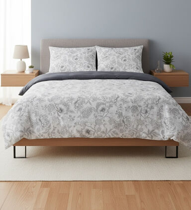 Home Deco and More Charline Floral Cotton Satin Bed Set, Multicolor, 200x200-cm, Packshot View