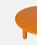 Home Deco and More Glossy Wooden Low Round Table, Orange, 100x36-cm, Packshot View