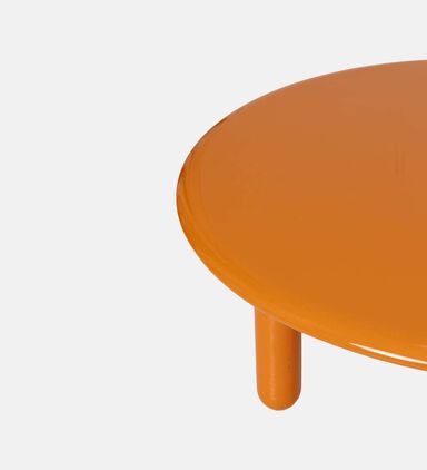 Home Deco and More Glossy Wooden Low Round Table, Orange, 100x36-cm, Packshot View
