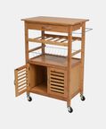 Bamboo Round Kitchen Trolley