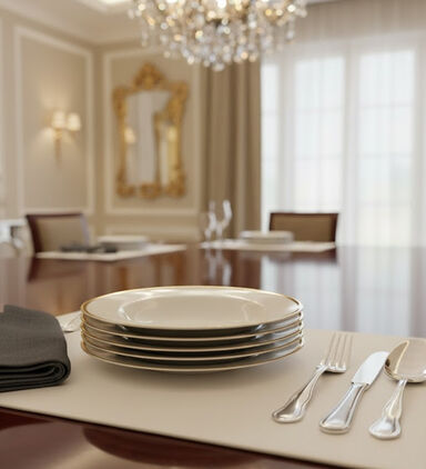 Home Deco and More Gold-rimmed Soup Plates 6-piece Set - 20 Cm, Packshot View