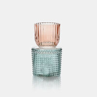 Glass Contrasted Bottom Tealight Holder