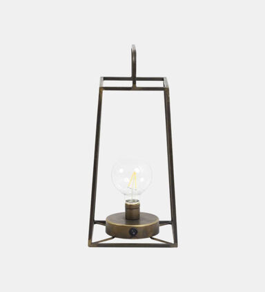 Light and Living Fauve Lantern Table Lamp, 17x17x37-cm, Brown, Packshot View