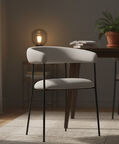 Dan Form Plenti Boucle Fabric Dining Chair, Taupe, Packshot View