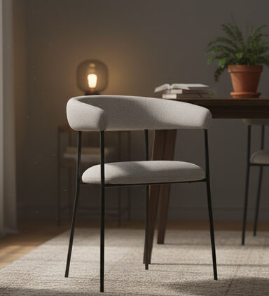 Dan Form Plenti Boucle Fabric Dining Chair, Taupe, Packshot View