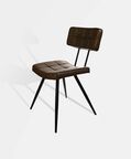 Home Deco and More Leather Square-shaped Mappy Chair, Dark-brown, 59x48x83-cm, Packshot View