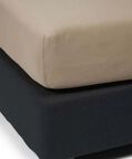 Home Deco and More Cotton Satin Bed Fitted Sheet, Taupe, 160x200-cm, Packshot View