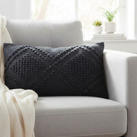 Deko and Co Bouche Cotton Cushion, Dark-purple, 30x50-cm, Packshot View