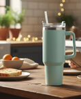 Home Deco and More Double-walled Vacuum Drinking Mug, Green, Packshot View