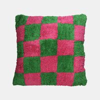 Kersten Checkered Square-shape Cotton Cushion, Packshot View