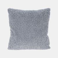 Home and Styling Teddy Fleece Front Cushion, Blue, Packshot View
