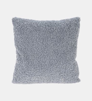 Home and Styling Teddy Fleece Front Cushion, Blue, Packshot View