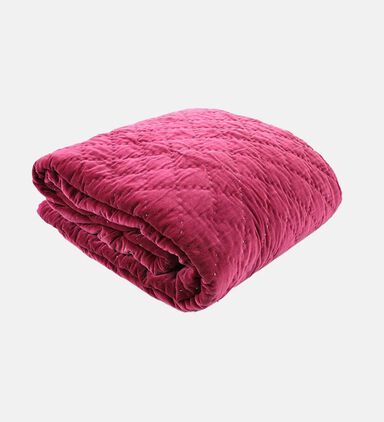 Home Deco and More Velvet Embroidered Bed Cover, Burgundy, 180x240-cm, Packshot View