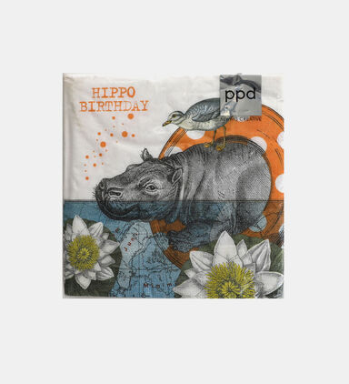 Hippo Birthday Square Napkins