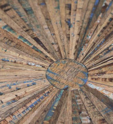Sunburst Wooden Dining Table
