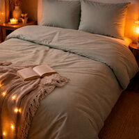 Home Deco and More Single Polycotton Country Meadow Reverse Duvet Cover 4-piece Set, Blue, 220x240-cm, Packshot View