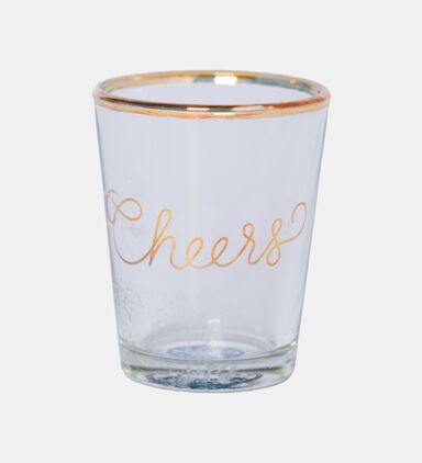 Just Married Gold Rim Shot Glass Set