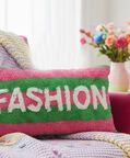 Kersten Fashion Inscribed Rectangular Cotton Throw Pillow, Packshot View