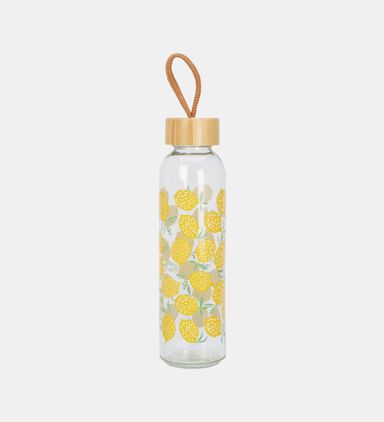 Glass Lemon-print Bottle