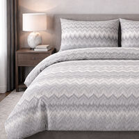 Home Deco and More Single Cotton Sateen Combed Microcheck Duvet Cover 4-piece Set, Multicolor, 120x200-cm, Packshot View