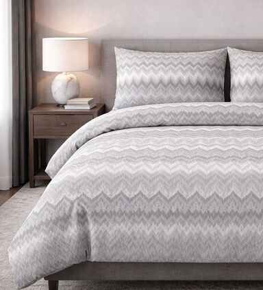 Home Deco and More Single Cotton Sateen Combed Microcheck Duvet Cover 4-piece Set, Multicolor, 120x200-cm, Packshot View