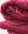 Home Deco and More Velvet Embroidered Bed Cover, Burgundy, 180x240-cm, Packshot View