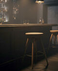 Home Deco and More Acacia Spoon Counter Bar Stool, Packshot View