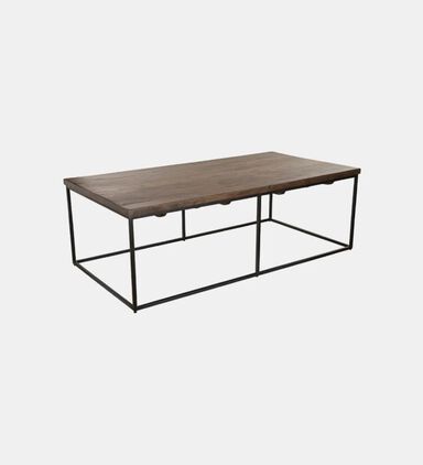 Home Deco and More Square Iron Legs Wooden Coffee Table, Packshot View