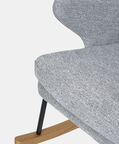 Home Deco and More Dolly Ash Wood Steel Rocking Chair, Grey, Packshot View