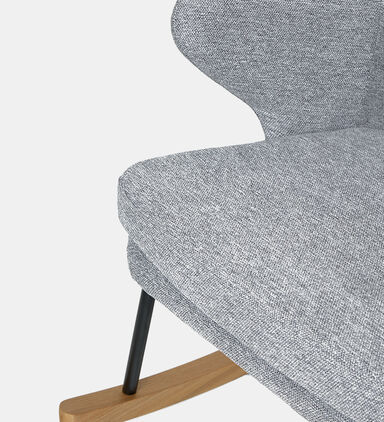 Home Deco and More Dolly Ash Wood Steel Rocking Chair, Grey, Packshot View