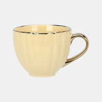 Home Deco and More Porcelain Gold-rimmed Mug, Yellow, Packshot View