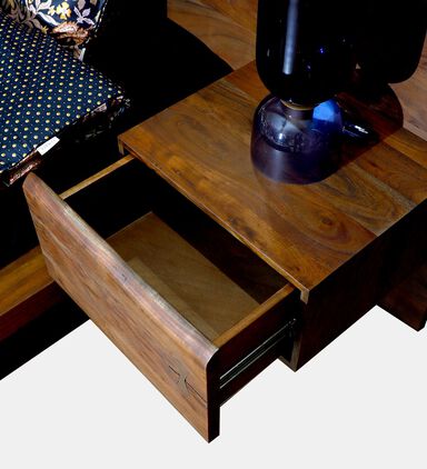 Home Deco and More Ethnic Acacia Wood King Bed, Packshot View