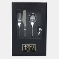 Home Deco and More Forge Stainless Steel 18/0 Shiny-finish 24 Piece Cutlery Set, Packshot View