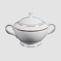 Gold-rimmed Porcelain Soup Tureen