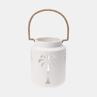 Palm Tree Design Bamboo Handle Lantern