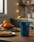 Home Deco and More Earthy-toned Long Mug, Cyan, Packshot View