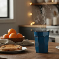 Home Deco and More Earthy-toned Long Mug, Cyan, Packshot View