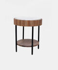 Home Deco and More Acacia Wood Ribbed Side Table, Packshot View