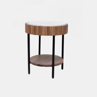 Home Deco and More Acacia Wood Ribbed Side Table, Packshot View