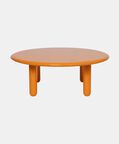 Home Deco and More Glossy Wooden Low Round Table, Orange, 100x36-cm, Packshot View