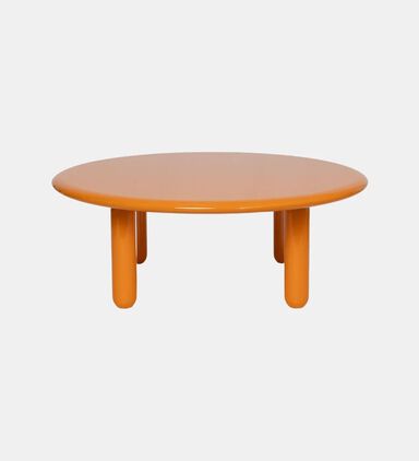 Home Deco and More Glossy Wooden Low Round Table, Orange, 100x36-cm, Packshot View