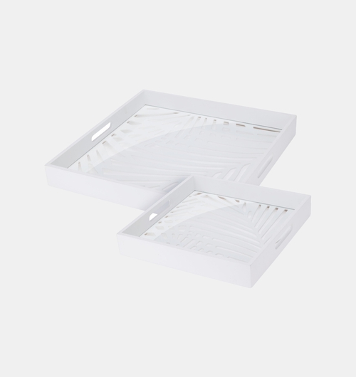 Wooden 2-piece Serving Tray Set