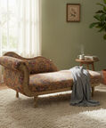 Home Deco and More Antoinette Chenille Digital Printed Chaise, Packshot View