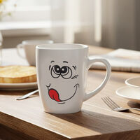 Home Deco and More Stoneware Wink Smiling Face Mug, Packshot View