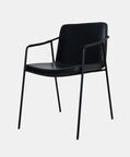 Dan Form Boto Leather Dining Armchair, Black, Packshot View
