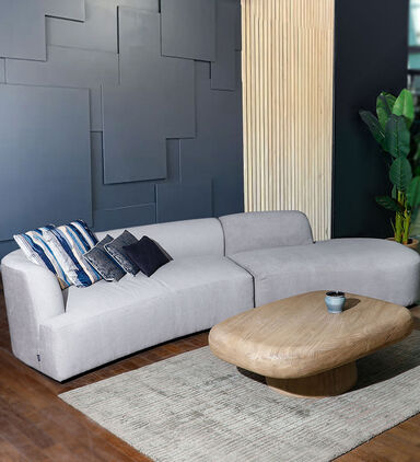 Home Deco and More Venice Curved Sofa Chaise, Packshot View